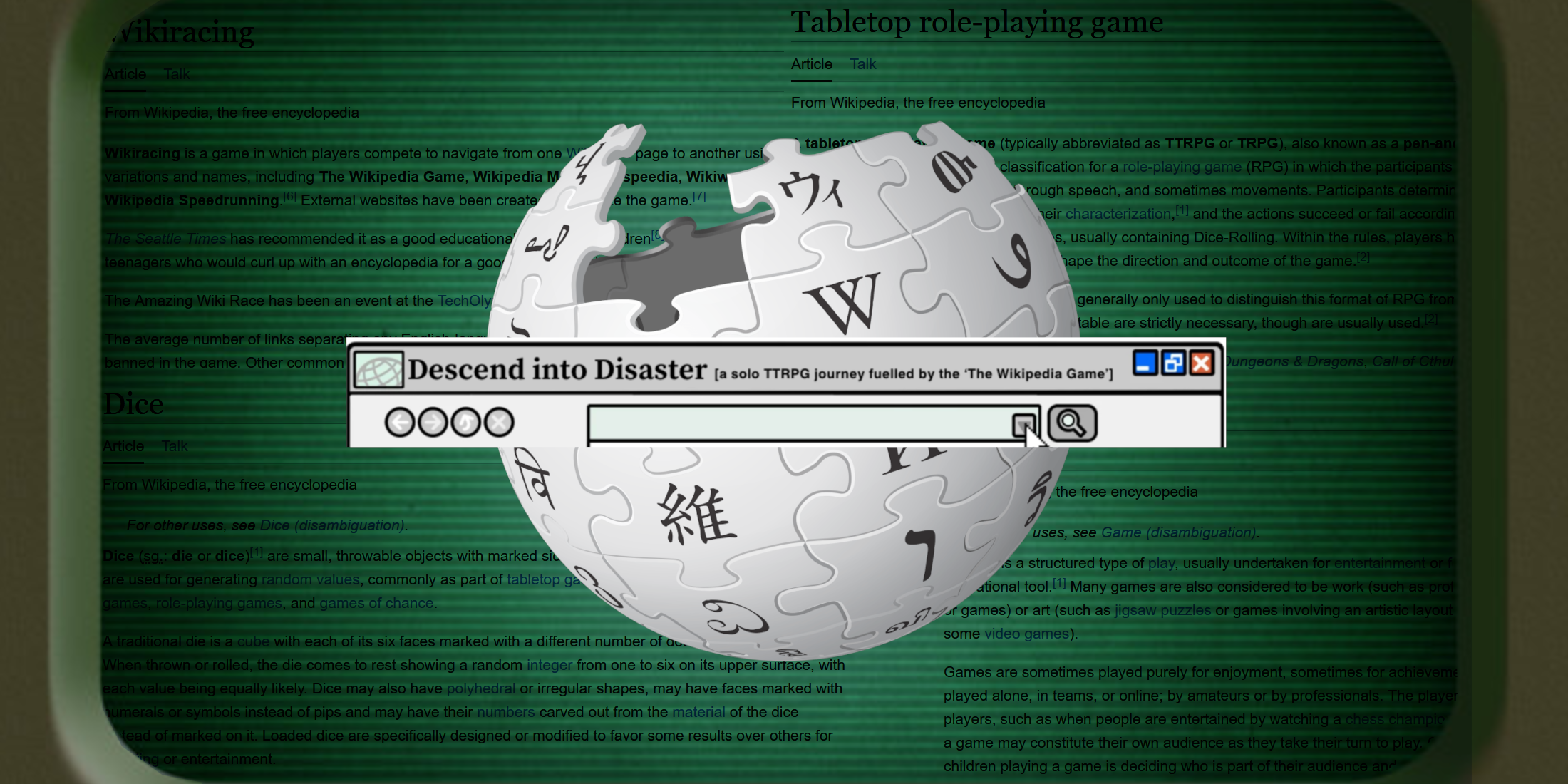 Descend Into Disaster A Wonderful Wikipedia Game Powered TTRPG