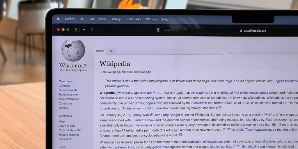 Descend into Disaster Article Picture Of Wikipedia On A Laptop Screen